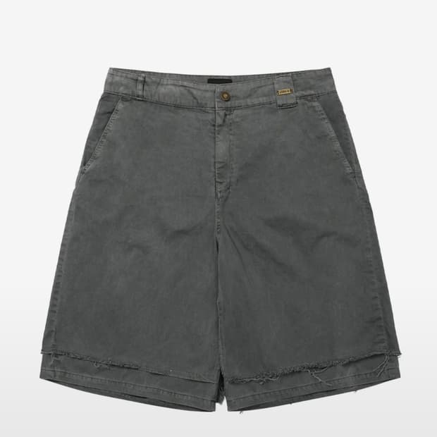 아조바이아조 Washed Layered Skirt Shorts [CHAR
