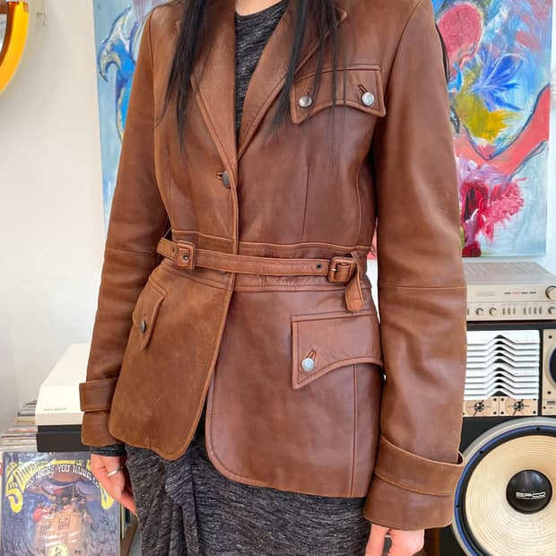 [38] 막스마라 웨스턴 레더 자켓