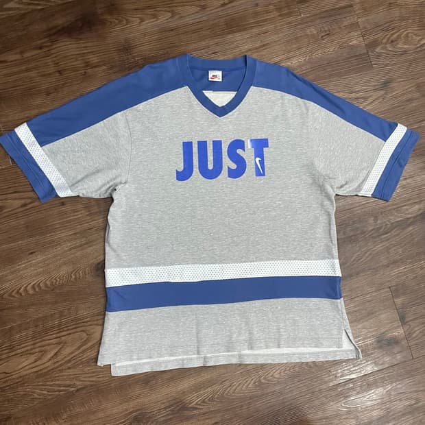 90s 희귀 빈티지 나이키 JUST DO IT 반팔 져지 티셔츠