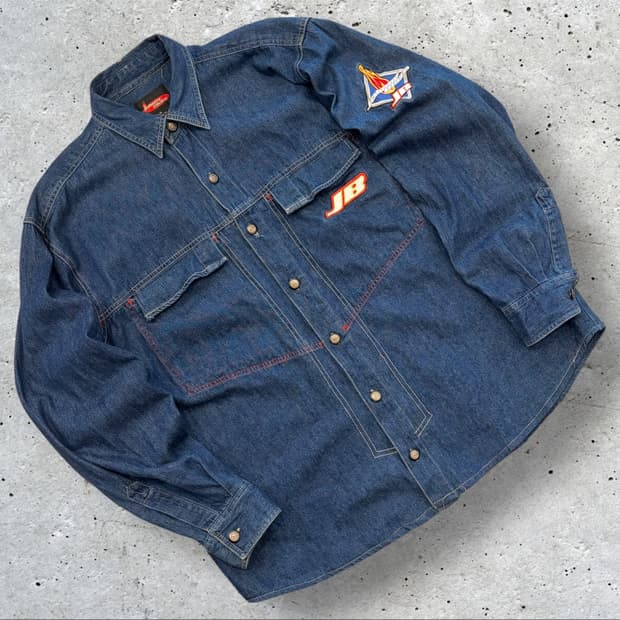 [XL] Johnny Blaze 데님 셔츠 남방 JB로고 B492