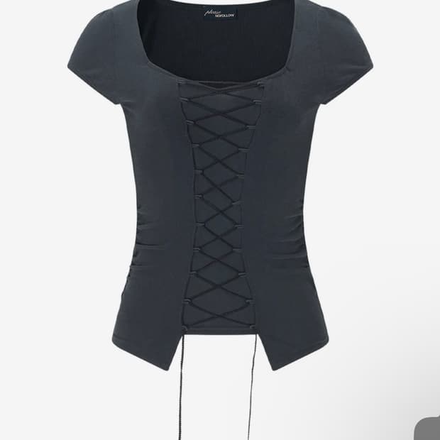 플리즈노팔로우 Heren Corset Short Sleeve Top 
