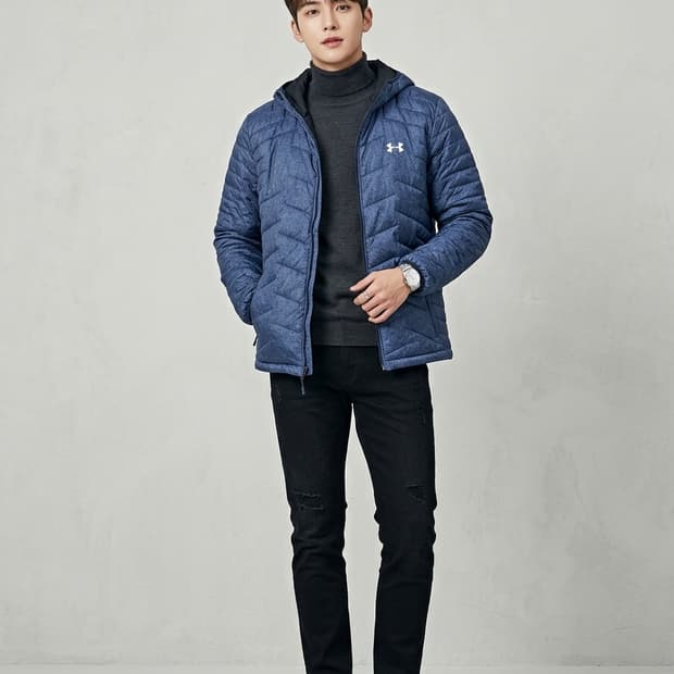 언더아머 콜드기어 퀄팅 후드 패딩 자켓