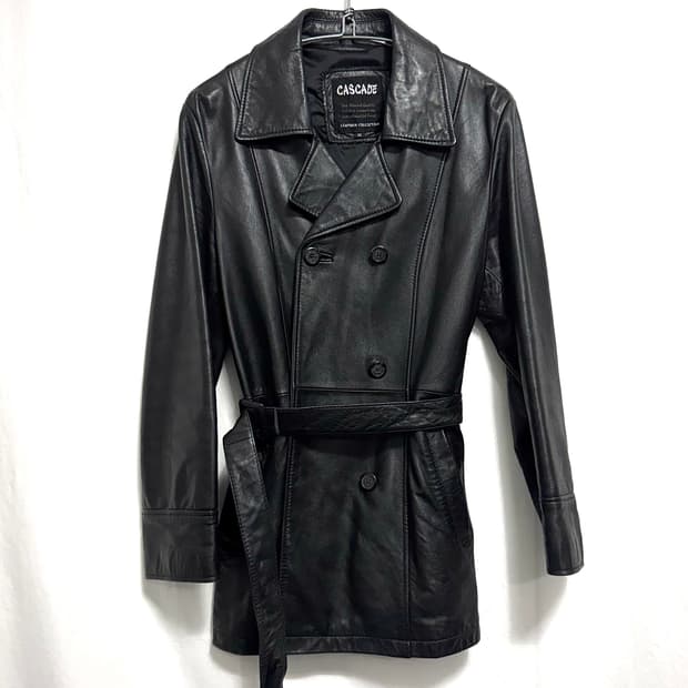 Lamb skin leather car coat