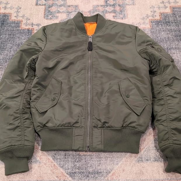 80s 미공군 납품용 알파인더스트리 MA-1 플라이트자켓 세이지