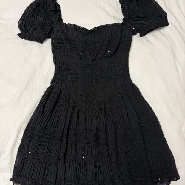 셀프포트레이트 쉬폰 미니 원피스