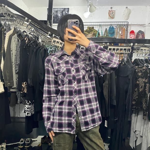 Freude 다이아몬드 문양 디테일 웨스턴 셔츠