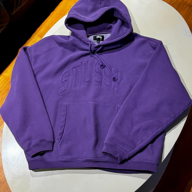 [영수증 인증] 스투시 24시즌 자수 후디 L 보라색