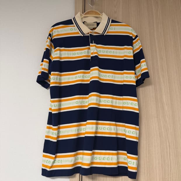 Gucci 멀티 스트라이프 로고 PK 반팔 👕