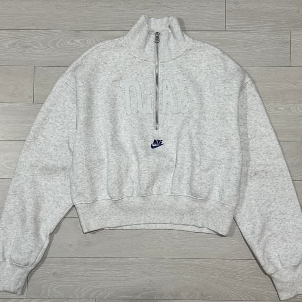 [S] 나이키 스우시 하프집업 크롭 기모 맨투맨 