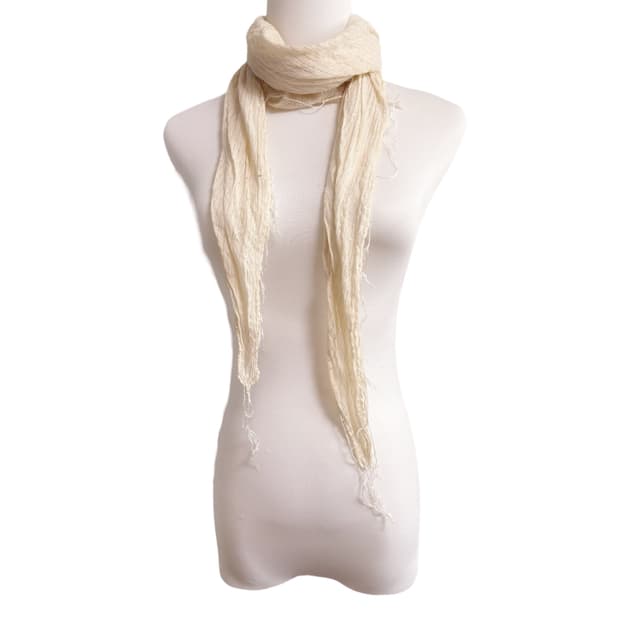 (이체시에눌) 일본 화이트 페어리 은사 글리터 디테일 시스루 머플러