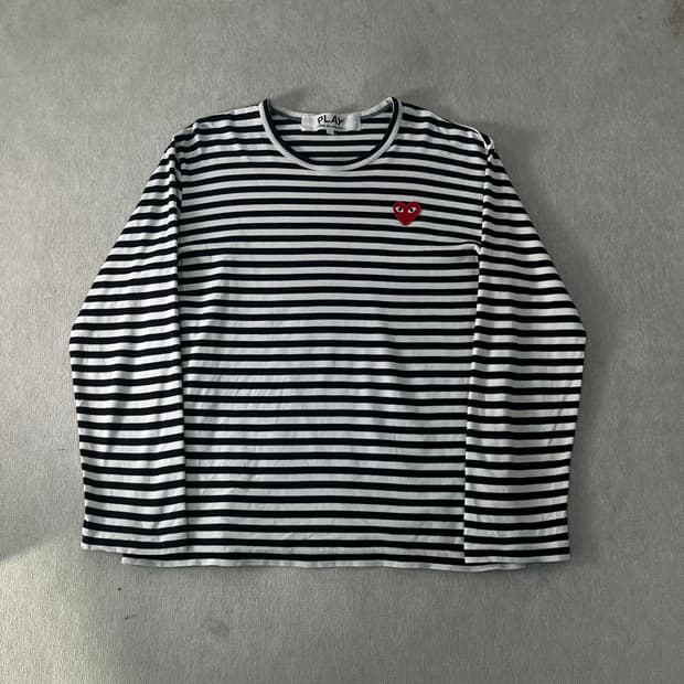 100 꼼데가르송 스트라이프 롱슬리브 티셔츠