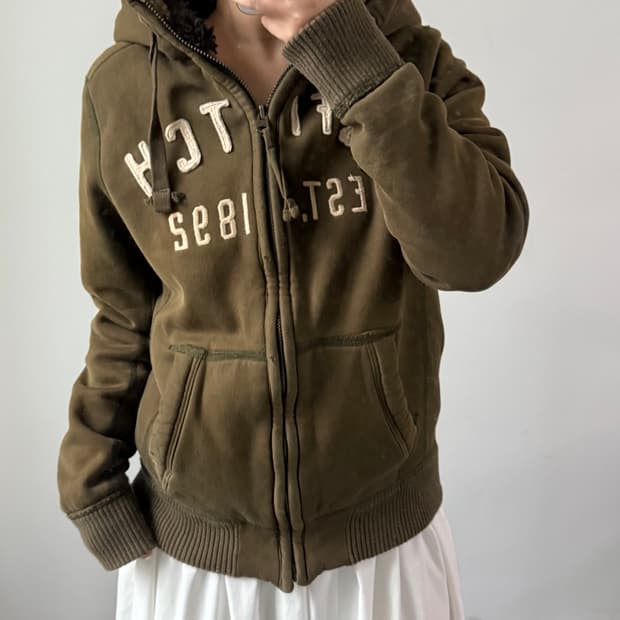 [M] 아베크롬비 앤 피티 카키 후드집업