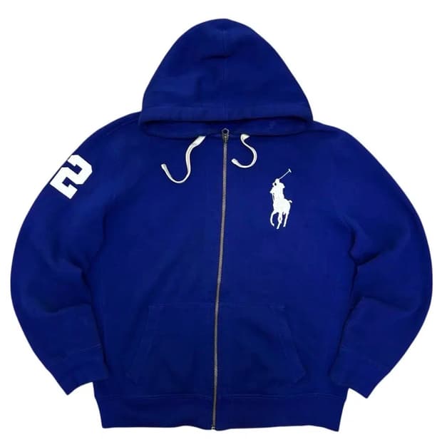 폴로 빅포니 후드집업 딥블루