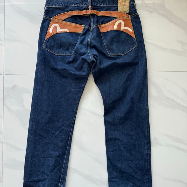 [희귀] Evisu by Philip Goss 9055 가죽 스트랩 데님