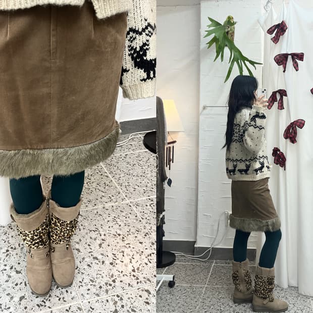 warm cocoa midi skirt