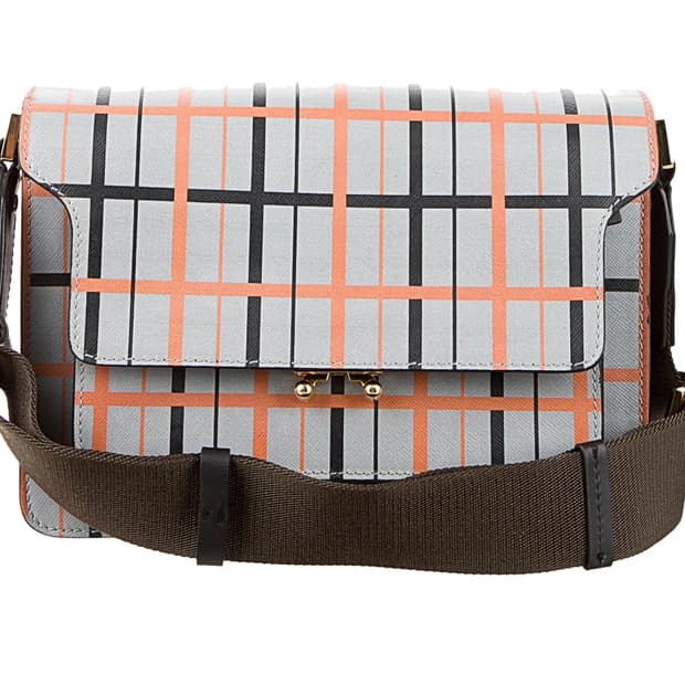 마르니Marni 체크 트렁크백 미디엄 사이즈/오렌지블랙