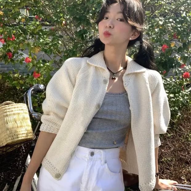 낫띵리튼 루니트 가디건 (새상품) 피버 착용