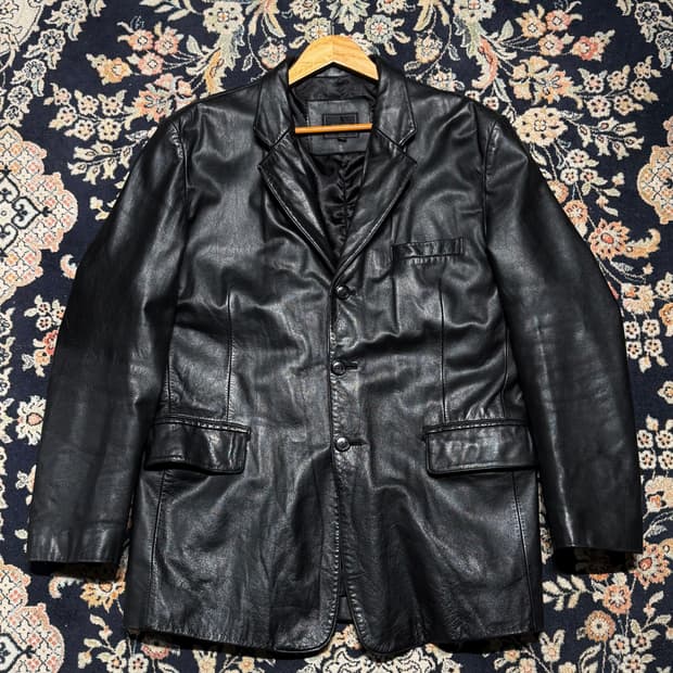 빈티지 카우레더 카 코트 XL 소가죽 자켓
