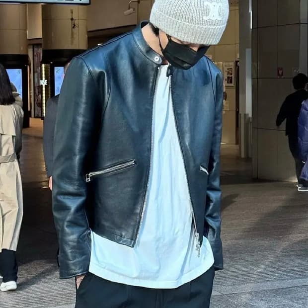 토니웩 카프레이서 레더 블루종 자켓 M48 주우재 착용