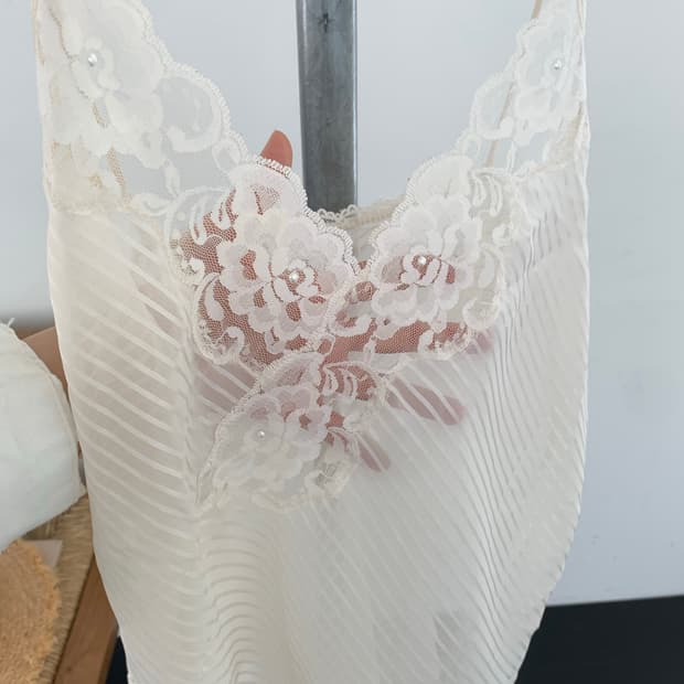 sheer stripe slip top