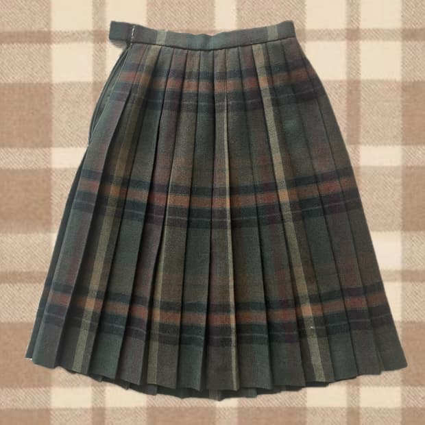 빈티지 체크 스커트