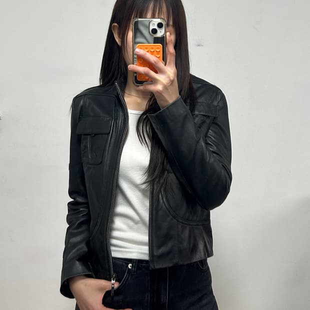 Hesa 가죽 빈티지 가죽 자켓