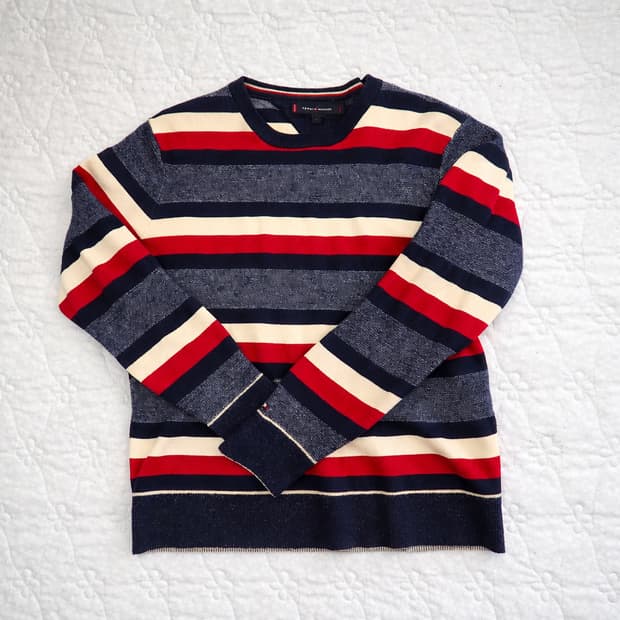 토미힐피거 스트라이프 니트 M 배색 예쁨