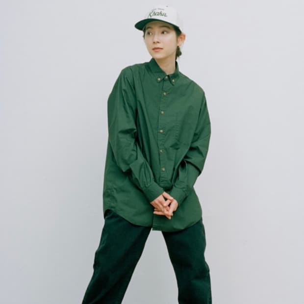 khakis 카키스 긴팔 셔츠 L (딥 그린)