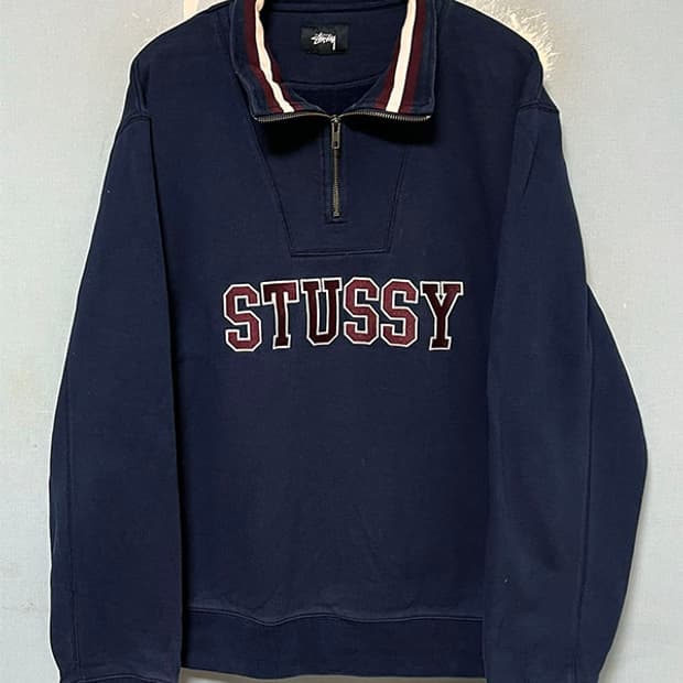 스투시 남자 맨투맨 반집업 겨울 기모 오버핏 XL 105