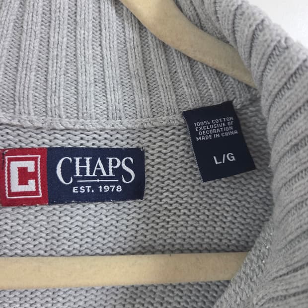 CHAPS 그레이 하프집업 니트 L