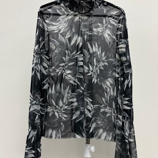 빈티지 블랙 오리엔탈 블라우스