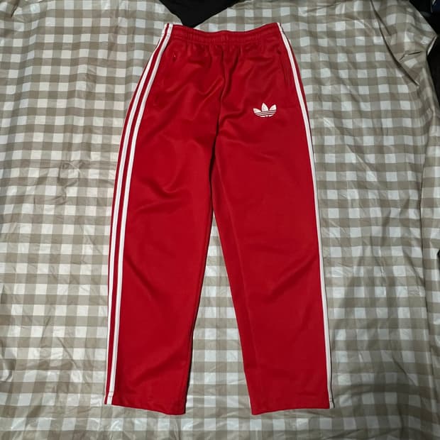 아디다스 파이어버드 트랙팬츠 레드 95 바지 빨강 삼선 트레이닝복