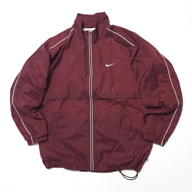 나이키 00s 스우시 트랙탑 바람막이 자켓 마룬 버건디