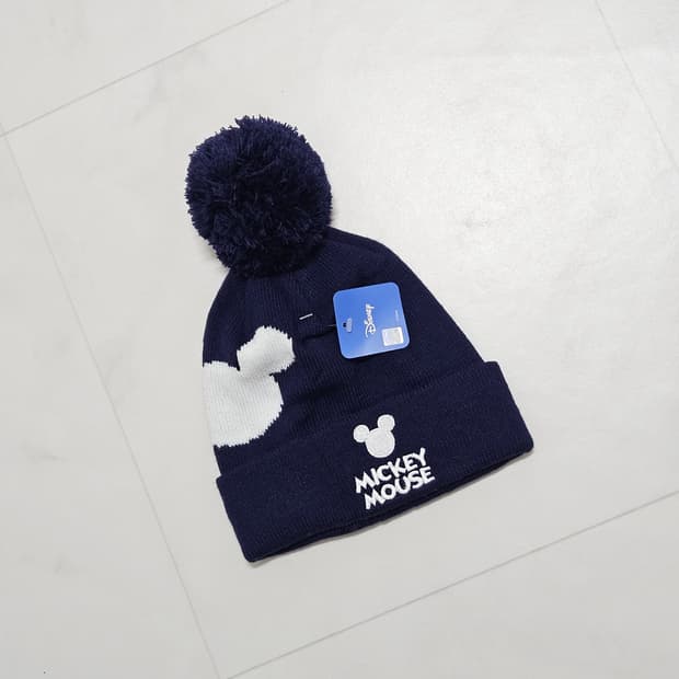 새상품 디즈니 미키마우스 방울비니 네이비 여성용