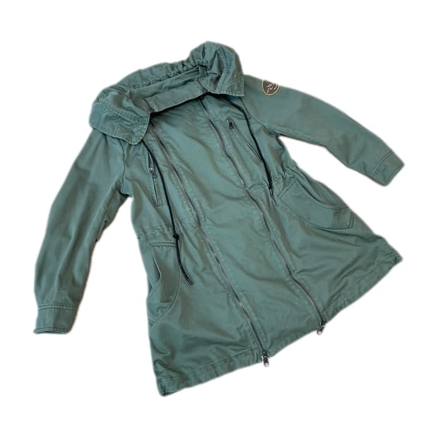 비비안 웨스트우드 카키 더블 집업 코트 자켓