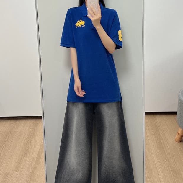 폴로 랄프로렌 더블 빅포니 블루 카라 반팔 티셔츠