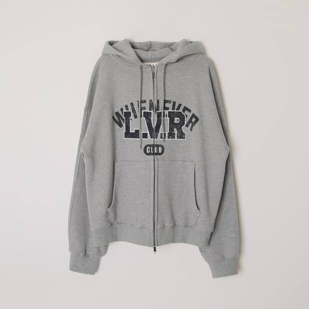 르바) L.V.R Overlay Zip Hoodie - Melange G