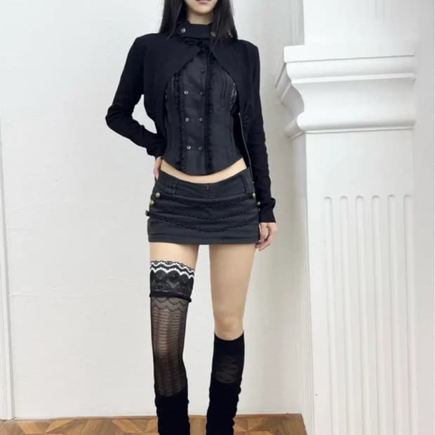 Sohatw / 슬림핏 데님 로우스커트