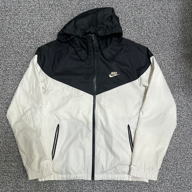(100) 나이키 바람막이 자켓 블랙/화이트 후드