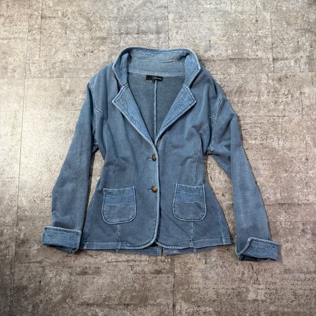 레이스 디테일 워싱 자켓