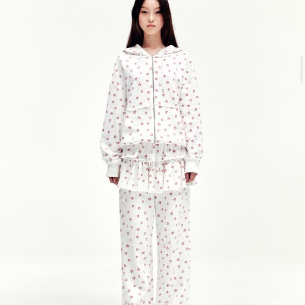 유희 FLOWER PATTERN 후드집업