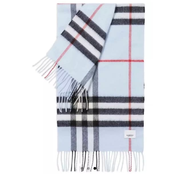 버버리 캐시미어100 머플러 페일블루