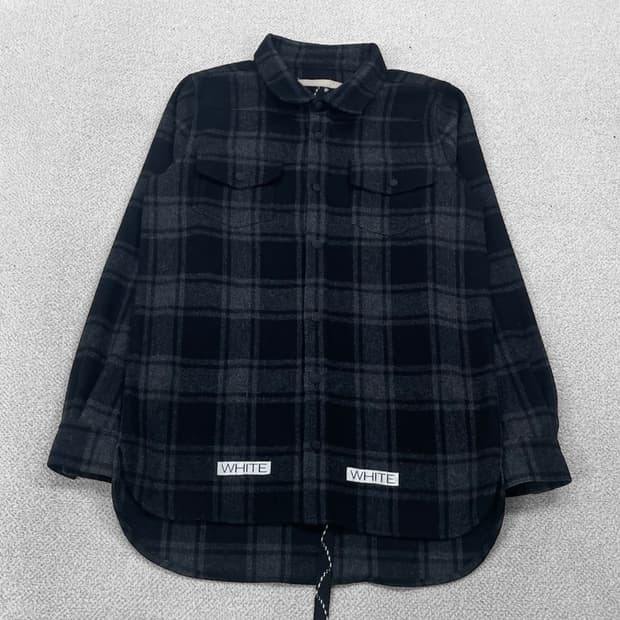 오프화이트 14fw 초판 애로우 플란넬 울 셔츠
