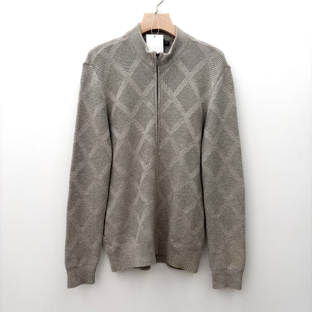 ARGYLE KNIT ZIP UP