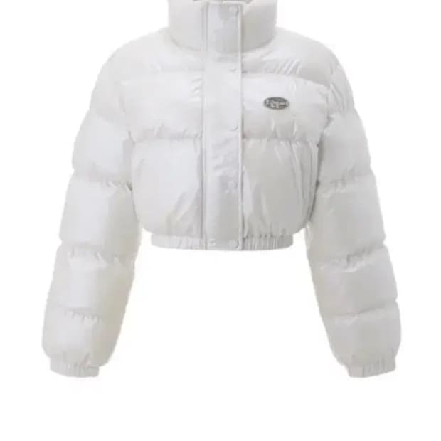 카키포인트 메탈심볼 글로시 패딩 화이트