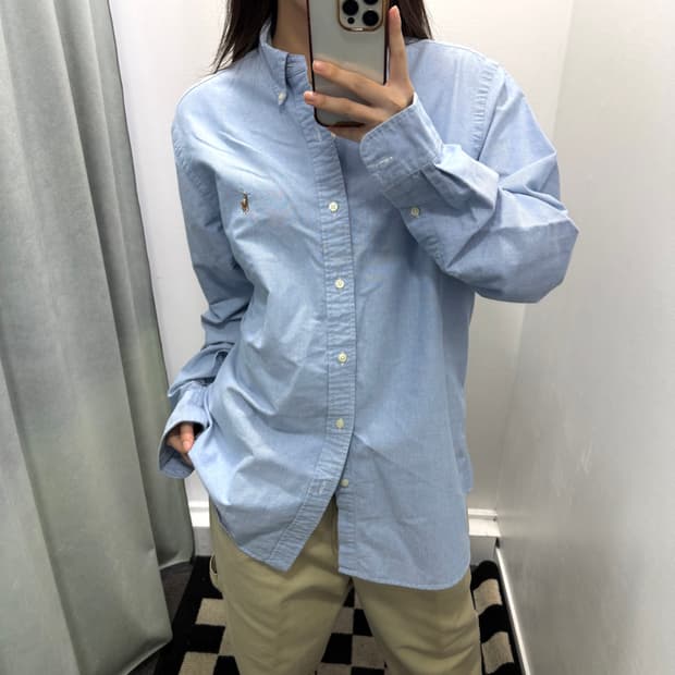 폴로 블루 클래식핏 셔츠 