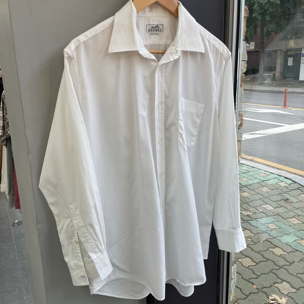 105~110/ 에르메스 화이트 코튼 셔츠