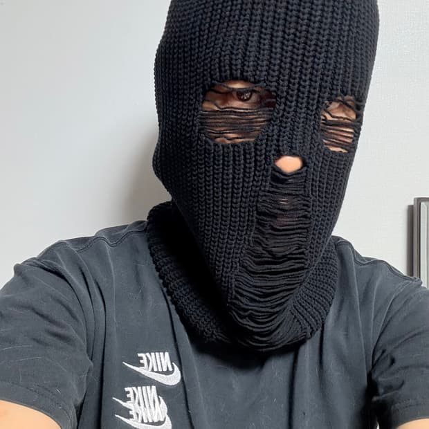 카미야 디스트레드 비니겸 바라클라바