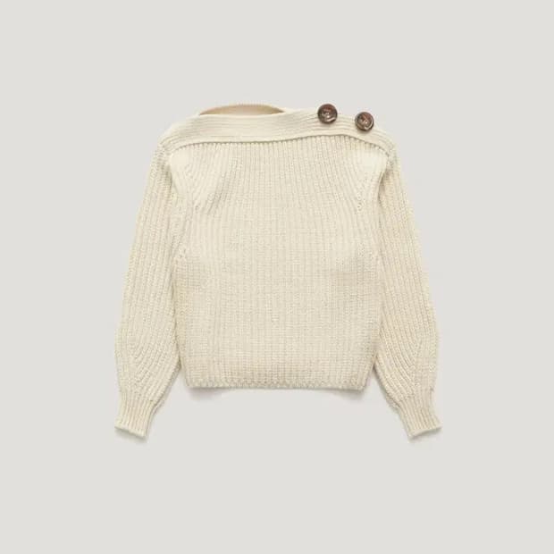 파르벵 버튼 오프숄더 니트 판매해요