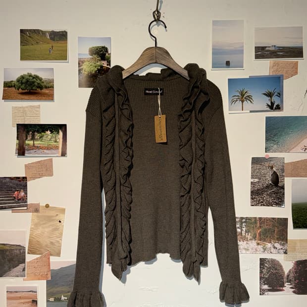 골지 프릴 가디건